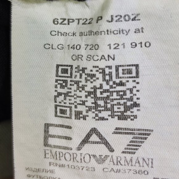 Emporio Armani EA7 T-shirt men's size M black with graphic design - Picture 5 of 9